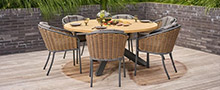 Houten tuinset ronde tafel category image